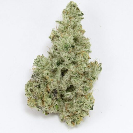 "Close-up of Cap Junky cannabis strain with dense, frosty buds and vibrant green hues."